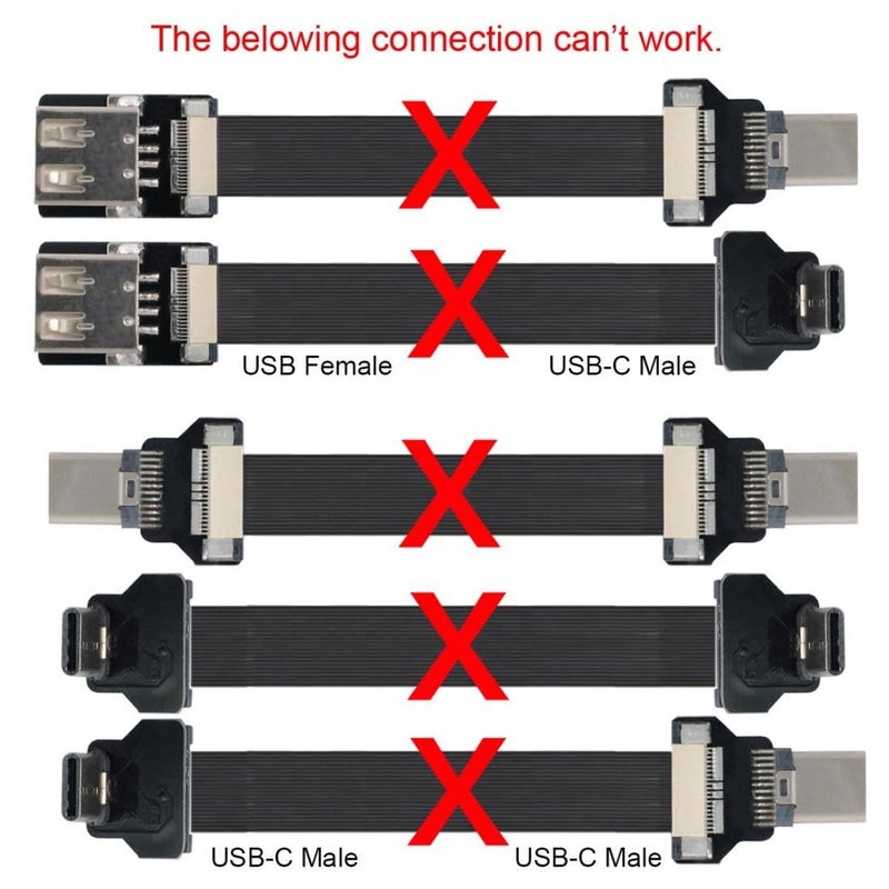 chenyang USB 2.0 Type C Male 90 Degree UP Angled Flat Connector Support 480Mbps Data Transfer 5V Charging for Ribbon Cable,Raspberry Pi, GoPro,Drone, Camera, Gimbal - Image 2